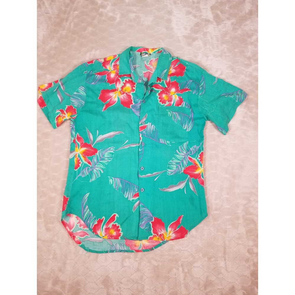 Vintage The Hawaiian Shirt Button Up Shirt - 100% Rayon - USA Made Fits Medium